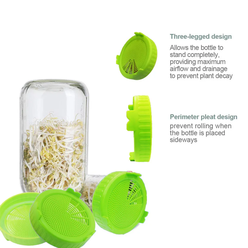 2 шт выращивание фасоли Sprouts Alfalfa салат Sprouts крышки пластиковые баночки семян Sprouting посадки крышки