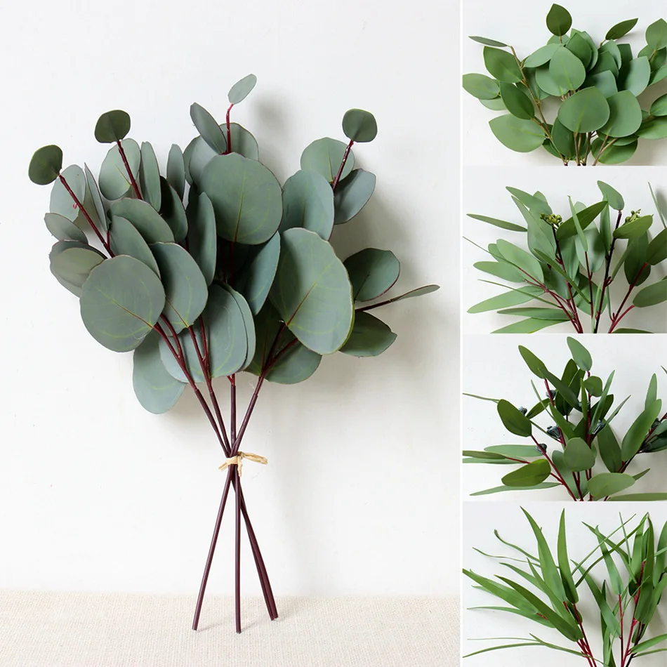 

Grade artificial plant eucalyptus leaves artificial fake plant marriage wedding party Christmas home decoration DIY