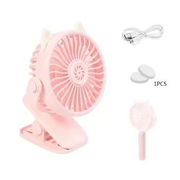 

1Set USB Rechargeable Clip Fan 360 Degree Rotation Desk Cooling Fan Portable Air Cooler for Baby Travel Use