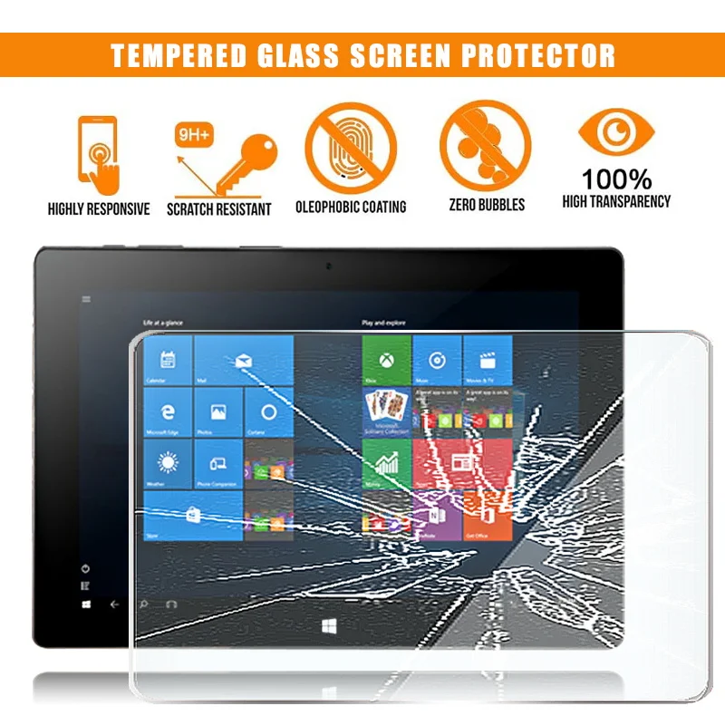 

For IRULU Walknbook 10.1" Tablet Tempered Glass Screen Protector Premium Scratch Resistant Anti-fingerprint HD Clear Film Cover