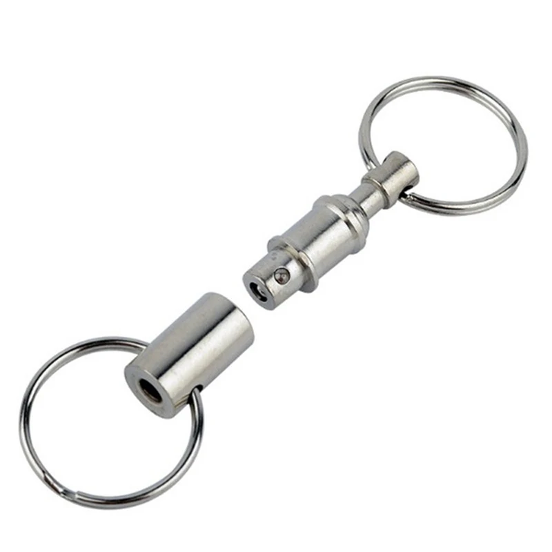 

1Pcs Steel Plated Pull-Apart Key Rings Detachable Key Ring Snap Lock Holder Removable Keyring Quick Release Keychain EDC Buckle