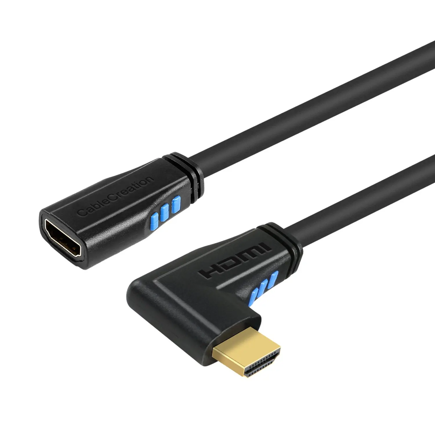 HDMI 2,0 кабель-удлинитель, левый угол 90 градусов вертикальный левый 4K(60 Гц) HDMI 2,0 Мужской к женскому кабелю, Канал возврата аудио