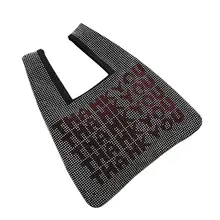 Украшенный бриллиантом клатч, женская сумка-тоут в Корейском стиле, сумка на плечо с блестками, модная сумочка со стразами