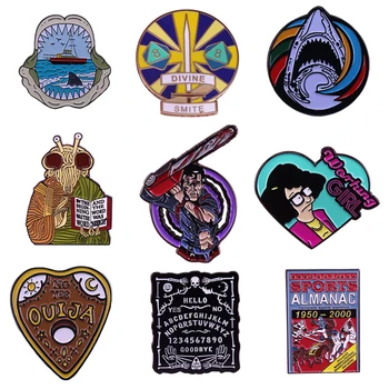 

K1990 1 PCS Shark Cool Pins Enamel Brooches for Women Men Lapel pin Cartoon Metal Badge Movie Jewelry Gifts 1pcs