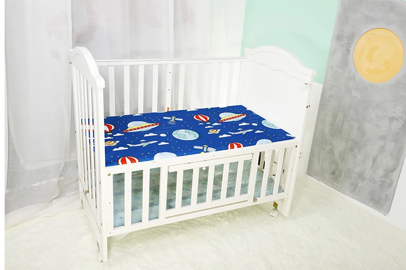 Newborn Baby Fitted Crib Sheets130*70 cm Cartoon Print  Bed Sheet Baby Bed Mattress Covers  for Unisex  Baby Boys Girls
