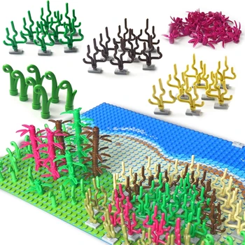 

City Baseplate Accessories Building Blocks Seaweed grass Plants Garden sandy beach Colored base plate Compatible All Brands toys