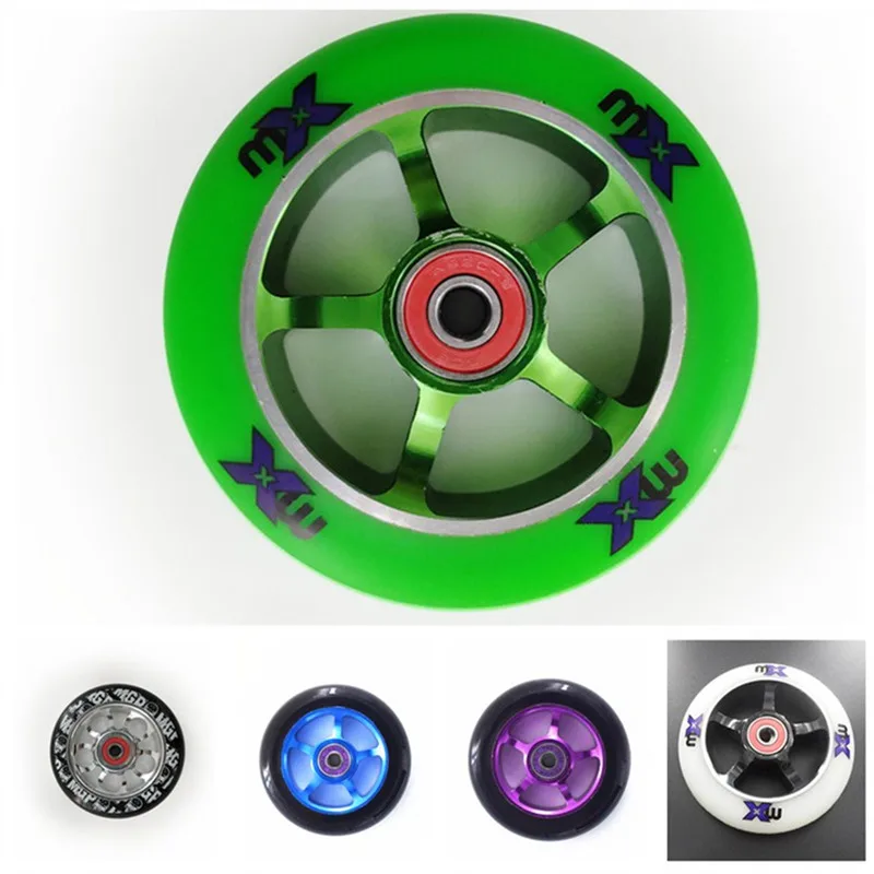 

2 pieces/lot Aluminium Alloy Steel Hub High Elasticity and Precision speed skating Skateboard wheel 88A 100mm Scooter Wheel