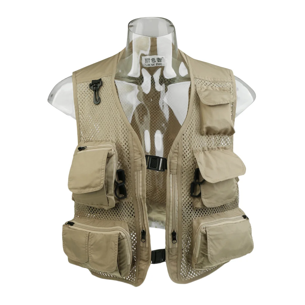 Men's Outdoor Quick Dry Mesh Fly Fishing Vest Outdoor Hunting Waistcoat Travel Photography Jackets
