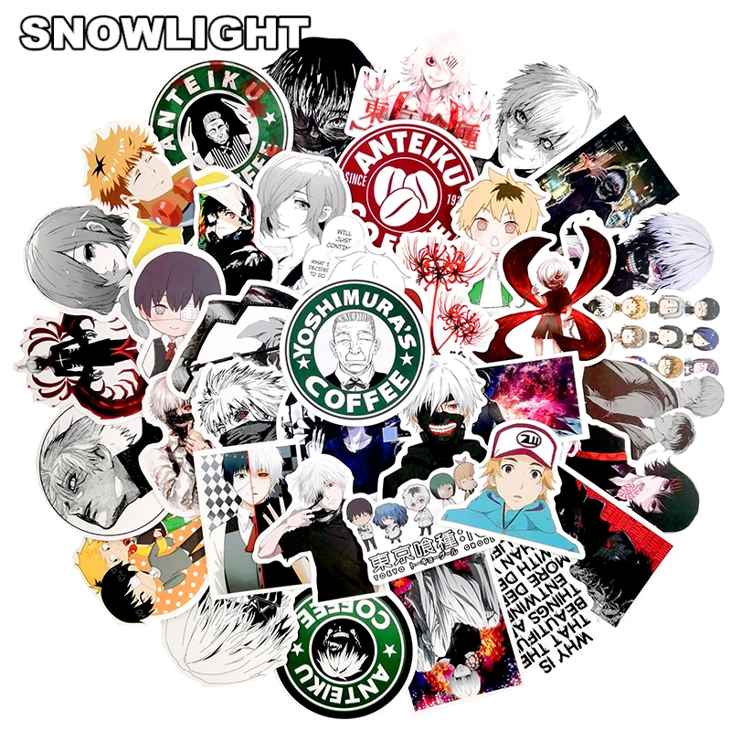 10/30/50pcs/lot Anime Tokyo Ghoul Cartoon Sticker For Luggage Laptop Skateboard Car Bicycle Backpack Decal Toy Stickers