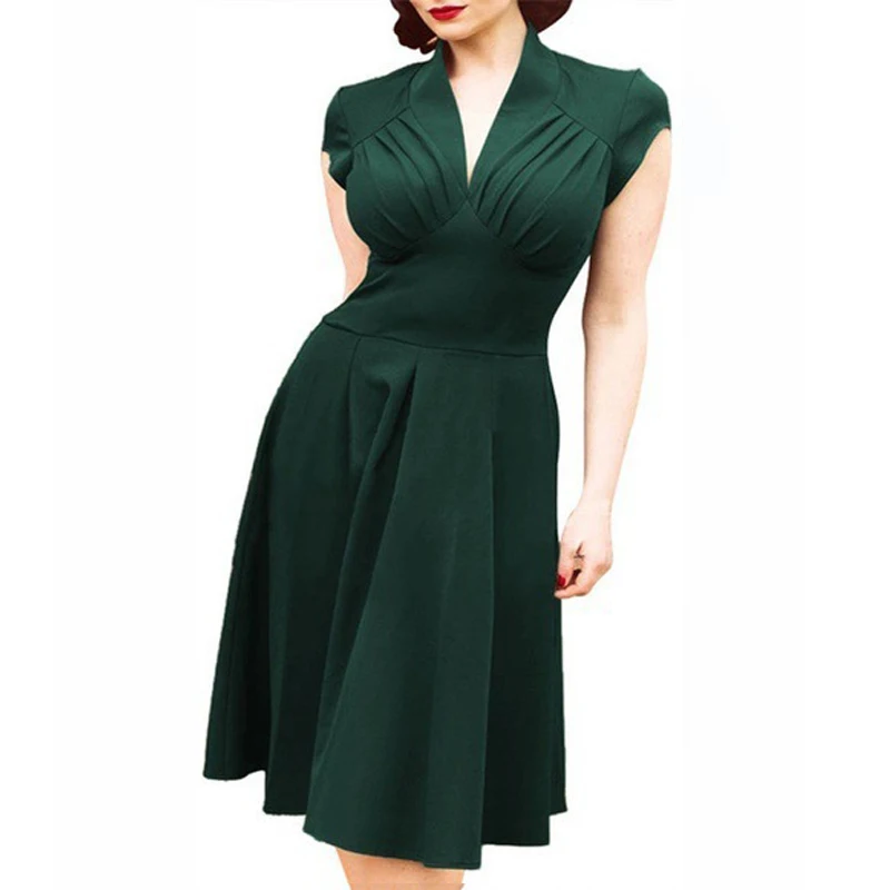 green 50s style dress