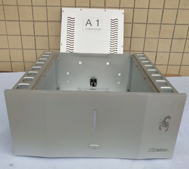 Имитация StarkeSound полностью алюминиевый усилитель мощности шасси чистый Окончательный сценический усилитель мощности шасси CNC процесс(445*200*420 мм