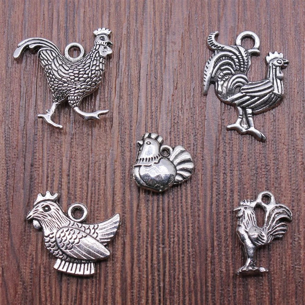 10 шт. / Лот Подвески Петух DIY Ювелирные изделия Аксессуары для изготовления