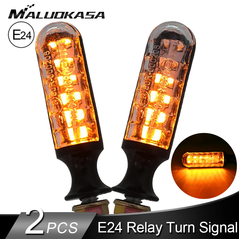 2pcs Motorcycle Turn Signals Emark E24 Led Flashing Signal Flowing