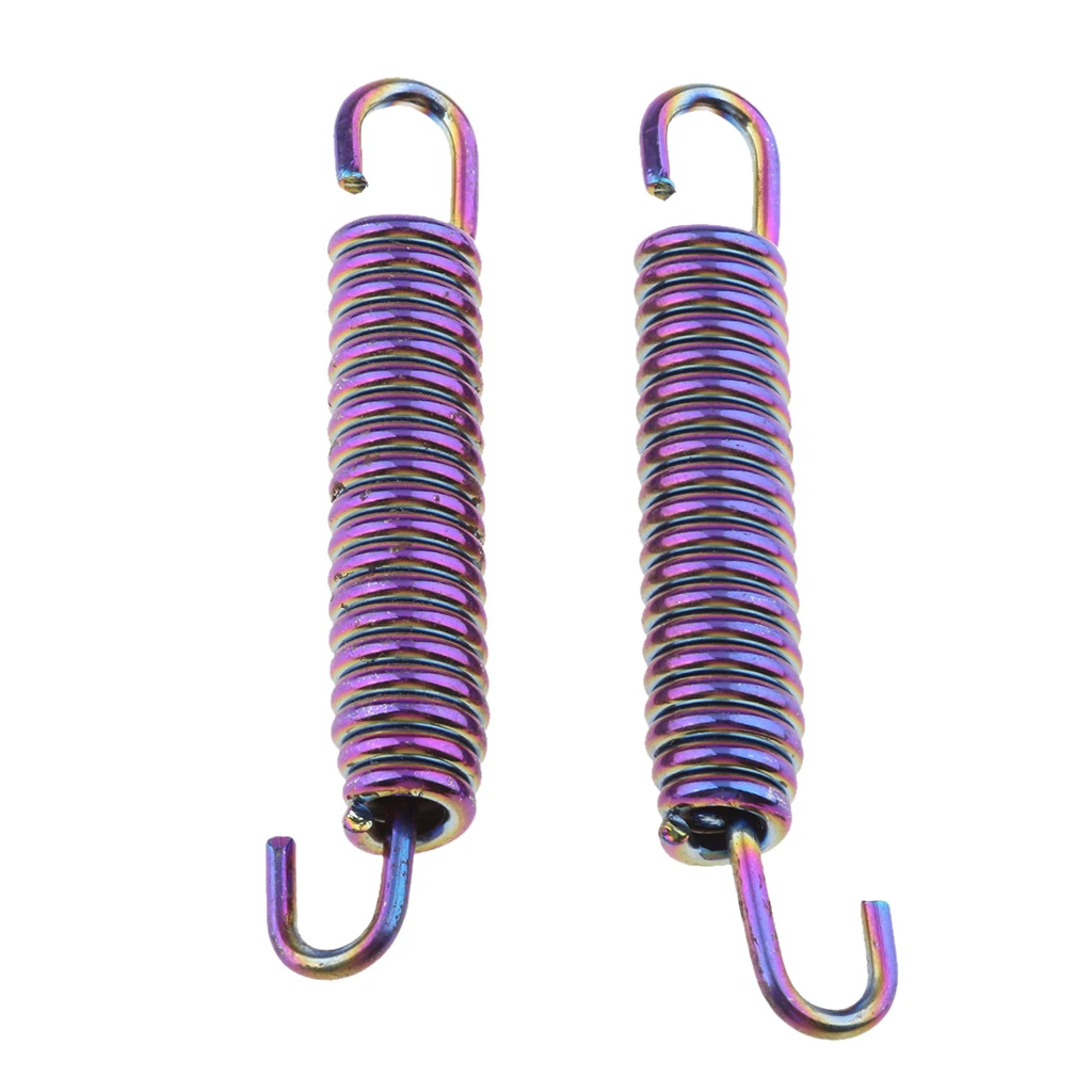 2x Universal Exhaust System Silencer Muffler Pipe Springs Coil for Motorbike Scooter