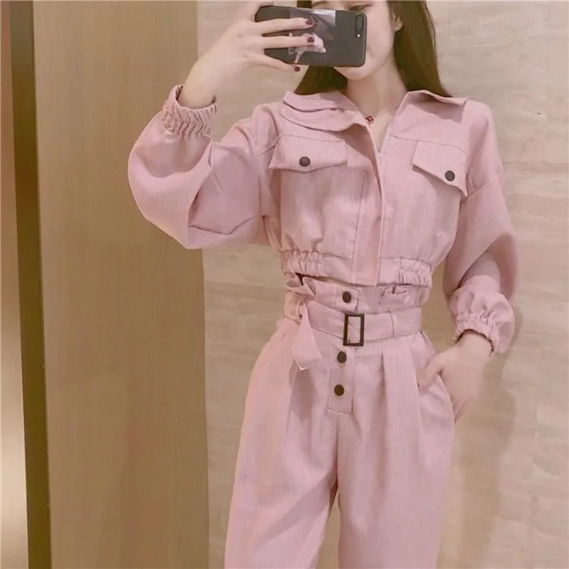 

Women's Two-piece Autumn Fashion Plus Size Women's Two-piece Women's High Waist Loose Casual Temperament Suit