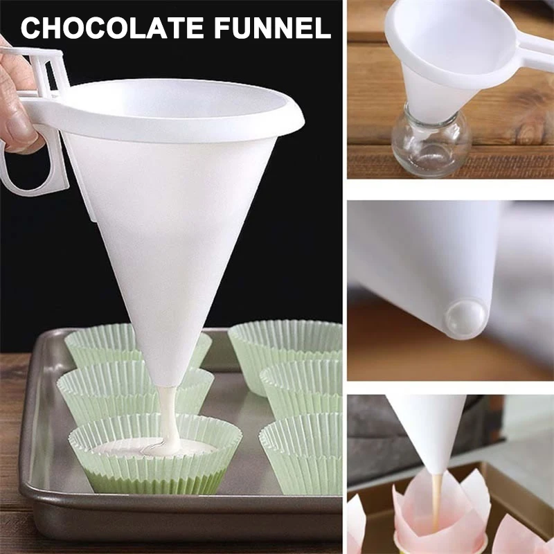 Economic Cream Funnel Cupcake PP Candy Pastry Batter Funnel Adjustable Funnel Chocolate Tools Decorating Baking Kitchen Cake