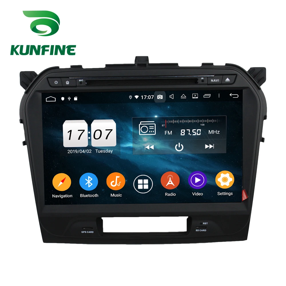 Best KUNFINE Android 9.0 Octa Core 4GB RAM 64GB Rom Car DVD GPS Multimedia Player Car Stereo for SUZUKI Vitara 2015 Radio Headunit 1