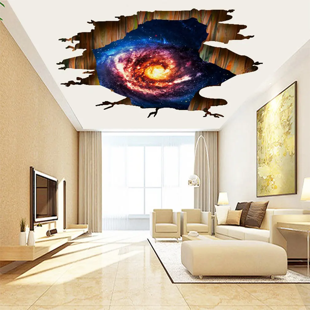 KS6642 3D Star Black Hole Pattern Stickers Wall Bedroom Decoration Waterproof Removable For Kids Rooms Art