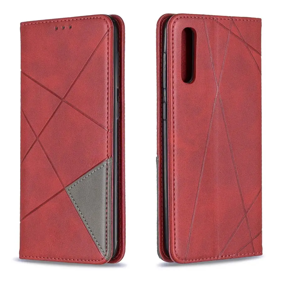 Кожаный чехол с откидной крышкой для samsung Galaxy A20E A10E A10 A20 A30 A40 A50 A70 чехол для samsung S9 S10 S10E J6 J4 Plus Note 10 Pro Coque - Цвет: Red