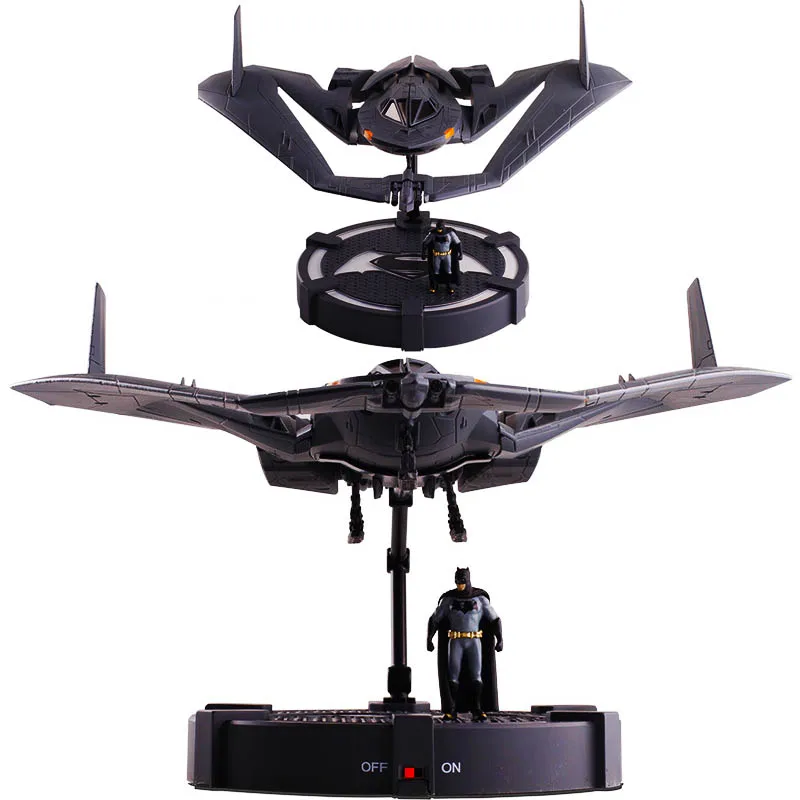 

Batman Spaceship aircraft helicopter fighter plane Diecast Alloy model with Base Lights Batman Figure Model Toys Gifts for Kids