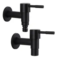Stainless Steel Faucet Black Wall Mounted Washing Machine Tap Bath Toilet Mop Pool Water Taps for Garden Bathroom 1