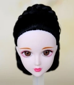 1 шт. очаровательные Куклы тело 1/6 куклы голова с макияжем 3D глаза голова длинный парик волосы куклы аксессуары Игрушки для девочек - Цвет: 1pcs head