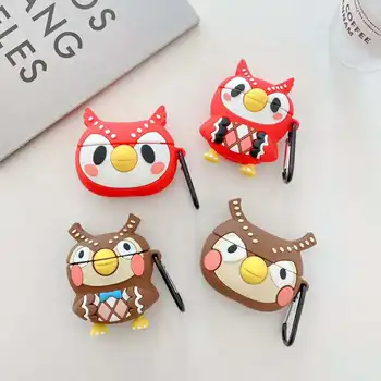 

Animal Crossing New Horizons owl 3D Earphone Case for Airpods 1/2/Pro Case Silicone Cute Cartoon Headphone Earpods Cover