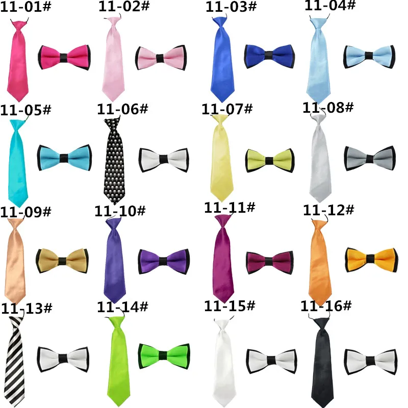 2PCS Children's Kids Ties Bowtie Wedding Boys Bow Tie Matching Colors Clothing Accessories YHHtr0011 kids tie