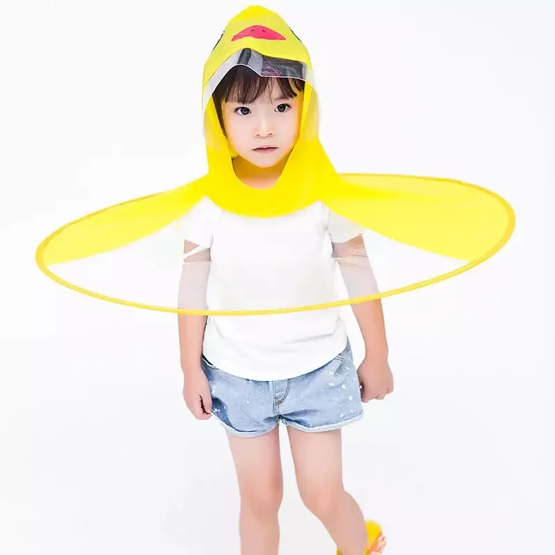

UFO Raincoat Kids Small Yellow Duck Cloak Raincoat Baby Douyin CHILDREN'S Raincoat Kindergarten Online Celebrity