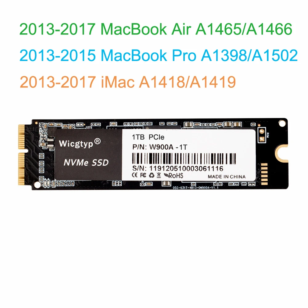 For 2013 2014 2015 2017 Macbook Air A1465 A1466 Solid State Drive 512GB 1TB SSD iMac A1418 A1419 1024G MacBook Pro A1398 A1502
