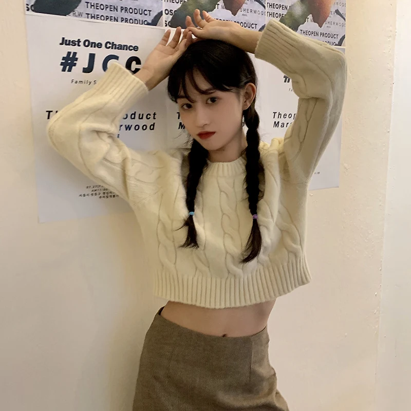 3 цвета 2019 осень и зима корейский стиль твист Рождество Короткие deisgn трикотажные