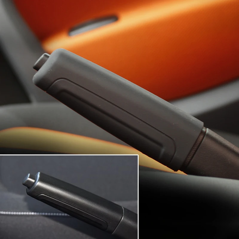 Для Benz Smart Fortwo 07-17, силиконовая автомобильная ручка переключения передач, крышка для рычага переключения передач, чехол для ключей, нескользящий чехол для ручного тормоза - Название цвета: handbrake black
