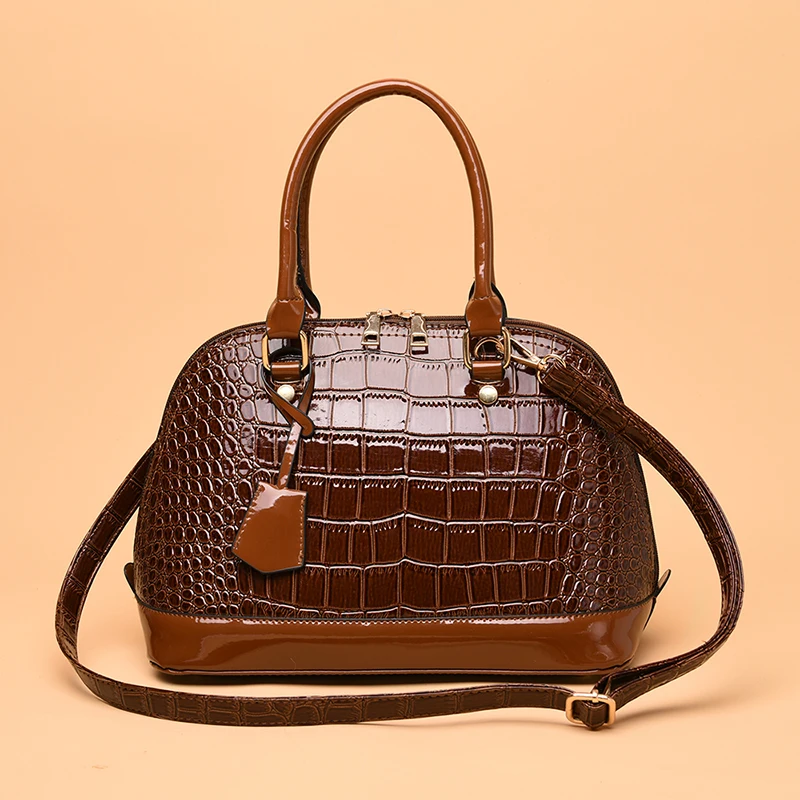Роскошная крокодиловая сумка с узором женская сумка на плечо дизайнерская сумка из искусственной кожи женская черная сумка двойная сумка через плечо на молнии