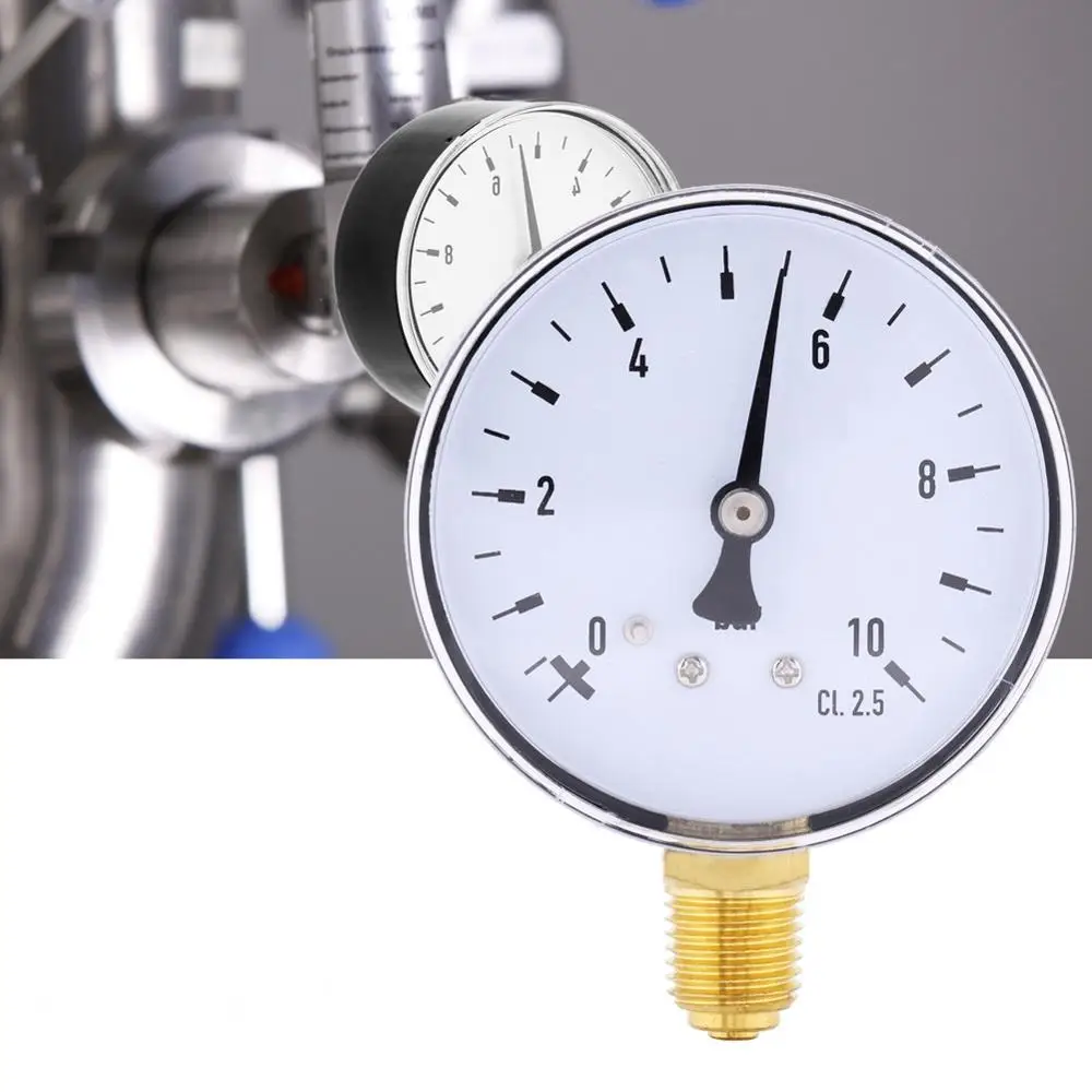 1/4 Inch Water Manometer Air Olie Hydraulische Druk Tester Meter Side