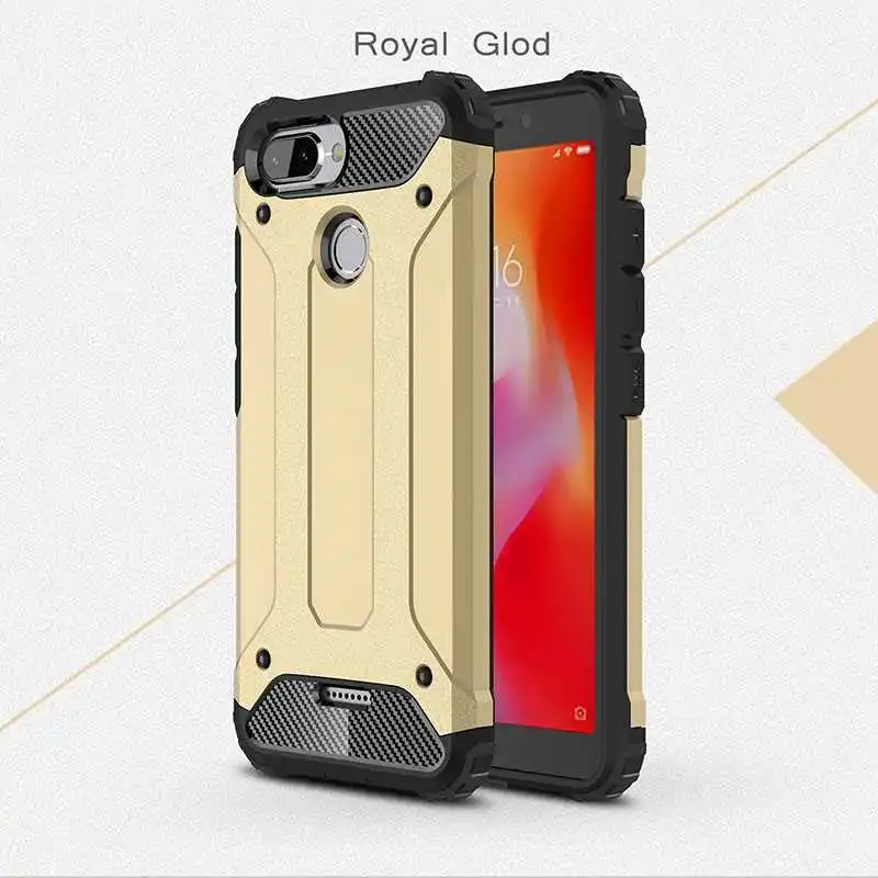 Железная Броня Mokoemi, противоударный чехол 5,45 дюйма для Xiaomi Redmi 6, чехол для Xiaomi Redmi 6, чехол для телефона - Цвет: Gold