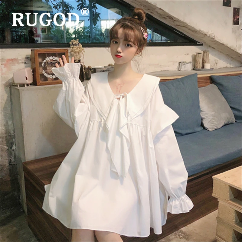 Женское платье с оборками RUGOD элегантное весеннее v образным вырезом и