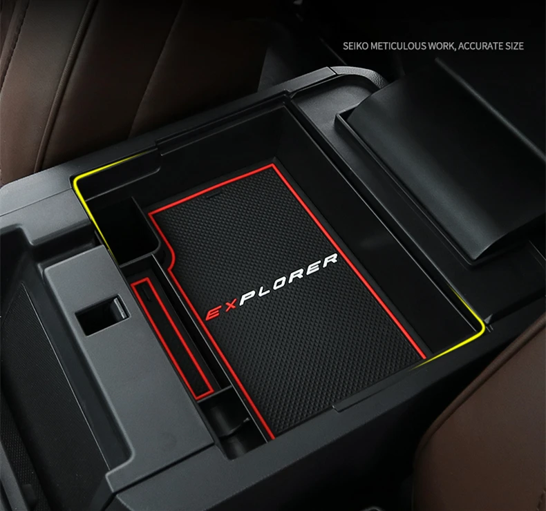 

Front Central Armrest Box Storage Tray Car Organizer Container For Ford Explorer 2020 XLT Limited Platinum ST Accessories