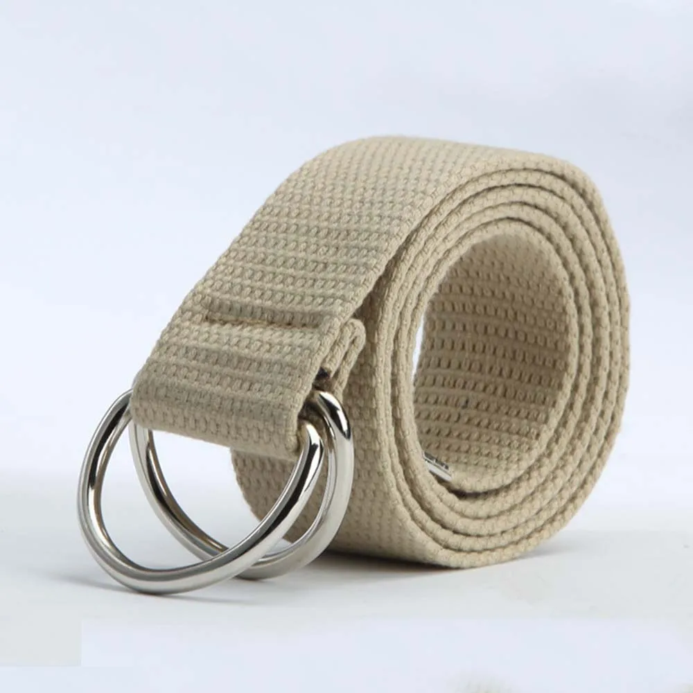 khaki 130 см модный нейтральный нейлоновый холщовый ремень с тайским принтом, двойная Пряжка, студенческий ремень, Холщовый пояс с двойной пряжкой - Цвет: khaki