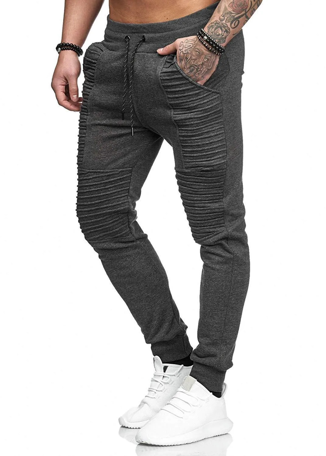 MRMT Брендовые мужские брюки на осень и зиму, одноцветные брюки для отдыха, мужские брюки с полосками - Цвет: Dark gray