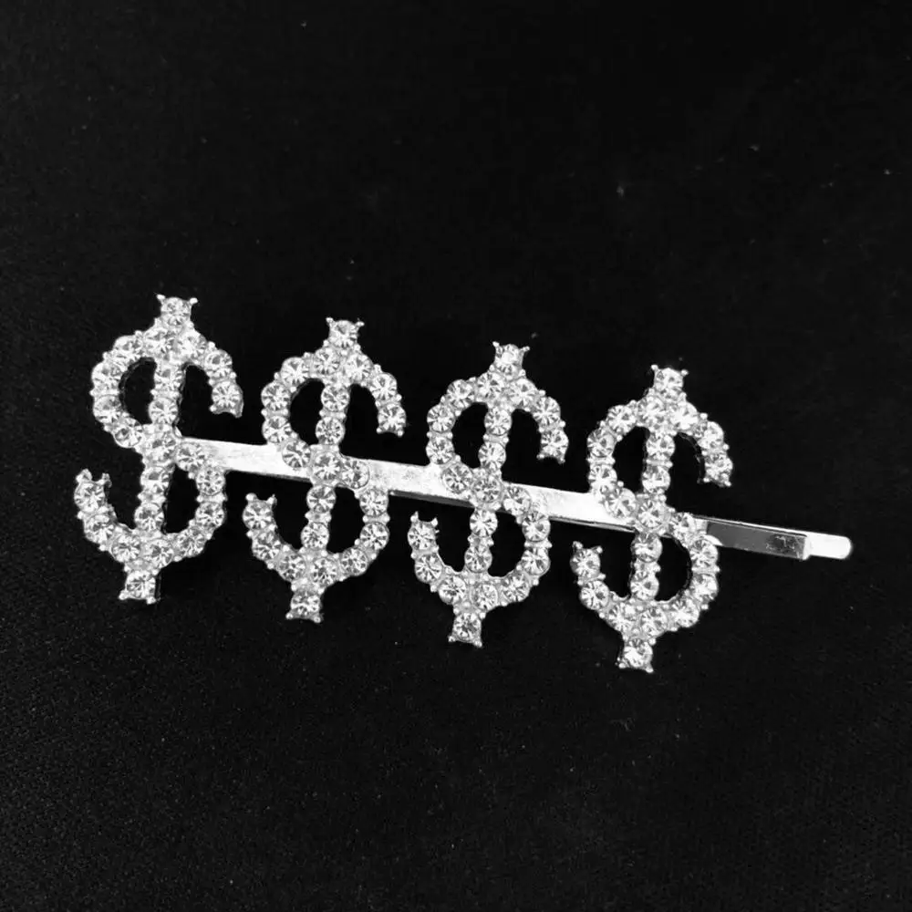 SSSS 1 шт. GLAM/DRIPPIN/X Кристальные блестящие стразы заколки для волос буквы заколки для волос заколки аксессуары для укладки волос для женщин и девушек - Цвет: SSSS