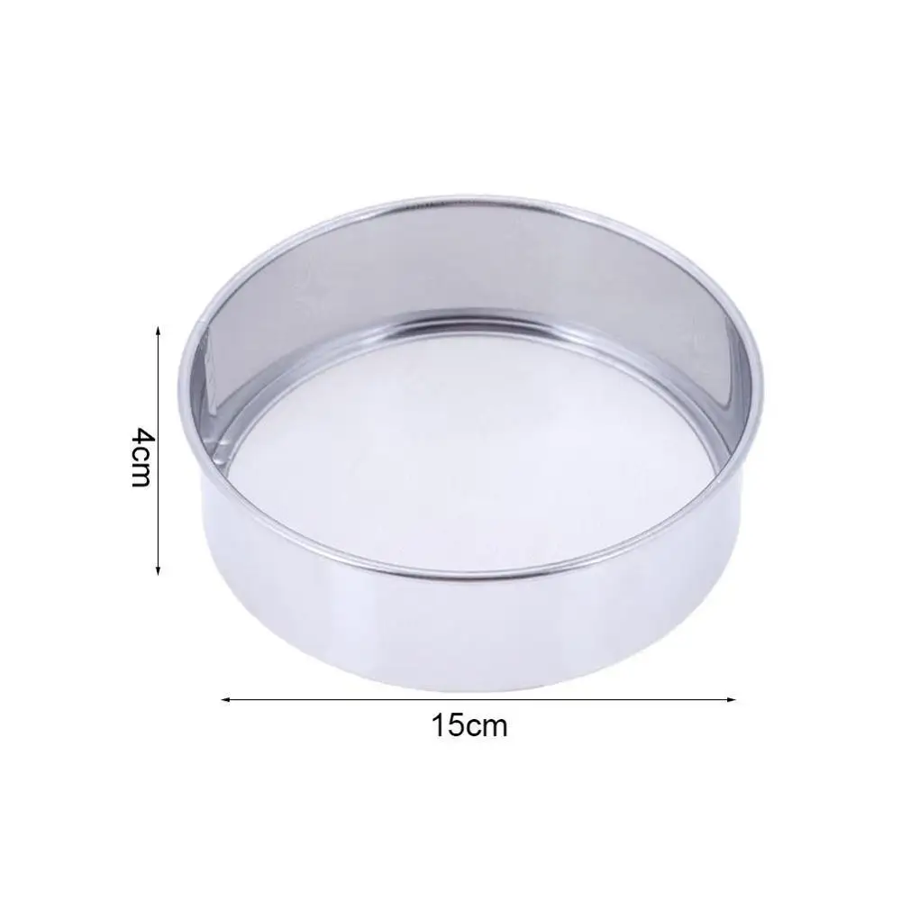 1Pc 304 Flour Sieve 60 Mesh 15cm 30cm Hand-held Stainless Steel Round Flour Sifting Sampling Sugar Sieve Baking Tool