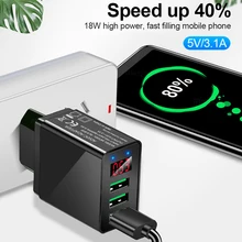 Портативный 3 USB телефон зарядное устройство индикатор Защита от перенапряжения практичный цифровой дисплей травле стабильный ток Смарт Универсальный