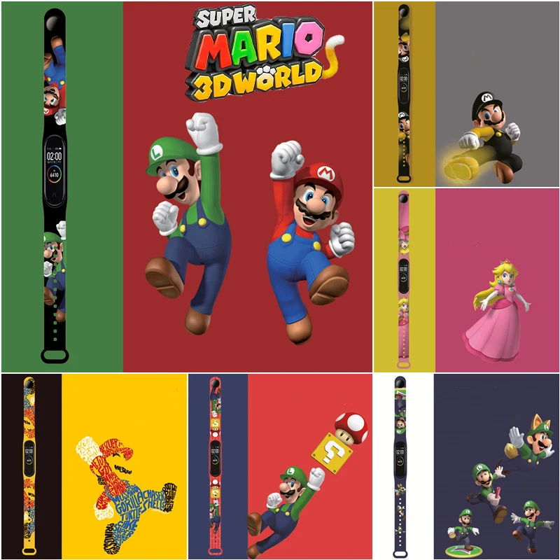 Новый ремешок для Super Mario Mi Band 4 3 5 6 креативный классный милый мультяшный