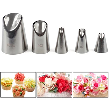 

5pcs / set chrysanthemum Flower Icing Piping Nozzles Tips Cake Decoration Tools Kitchen Pastry Cupcake Baking Pastry Tools