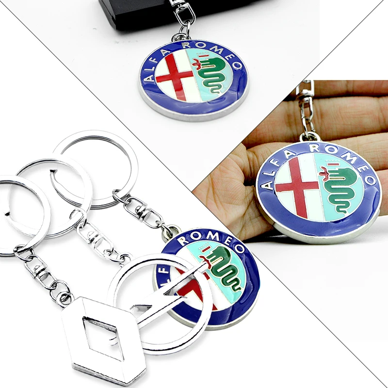

1pcs Metal Car Keychain Auto Keyring For Renault Alfa Opel Fords Peugeots Hondas Mazdas Nissans Mitsubishis Car Key Accessories