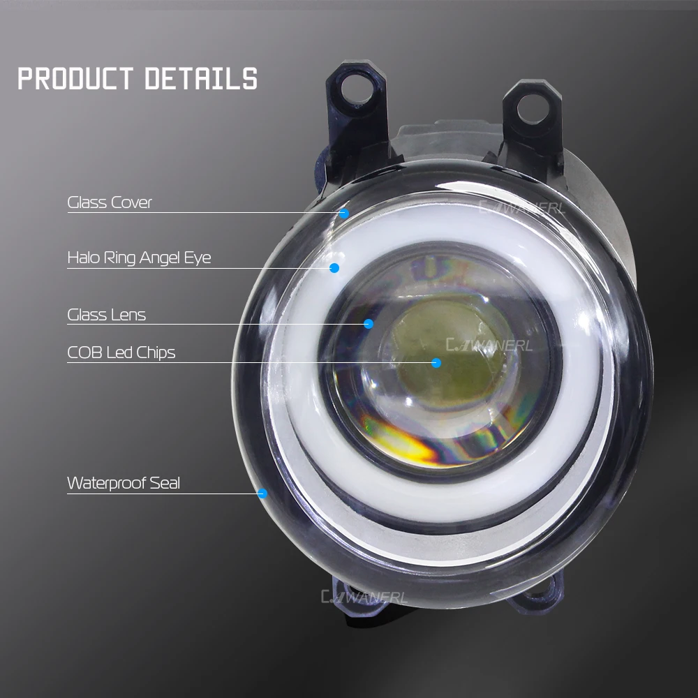 Online Cawanerl Für Toyota RAV4 2006 2012 2016 2018 Auto LED Nebel Licht Engel Auge Tagfahrlicht DRL weiß 30W 3000LM Weiß 12V