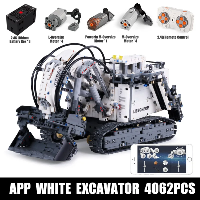 Technic модель экскаватора либхер R9800 подходит для MOC-1874 строительные блоки кирпичи двигатели комплект питания город детские игрушки совместимы 42100 подарок