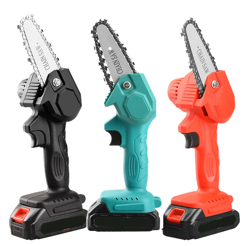 1080W 4 Inch 88V Electric Pruning Chain Saw With 2pcs Battery Mini Woodworking Chainsaw Garden Logging Cutter Pruner Power Tools