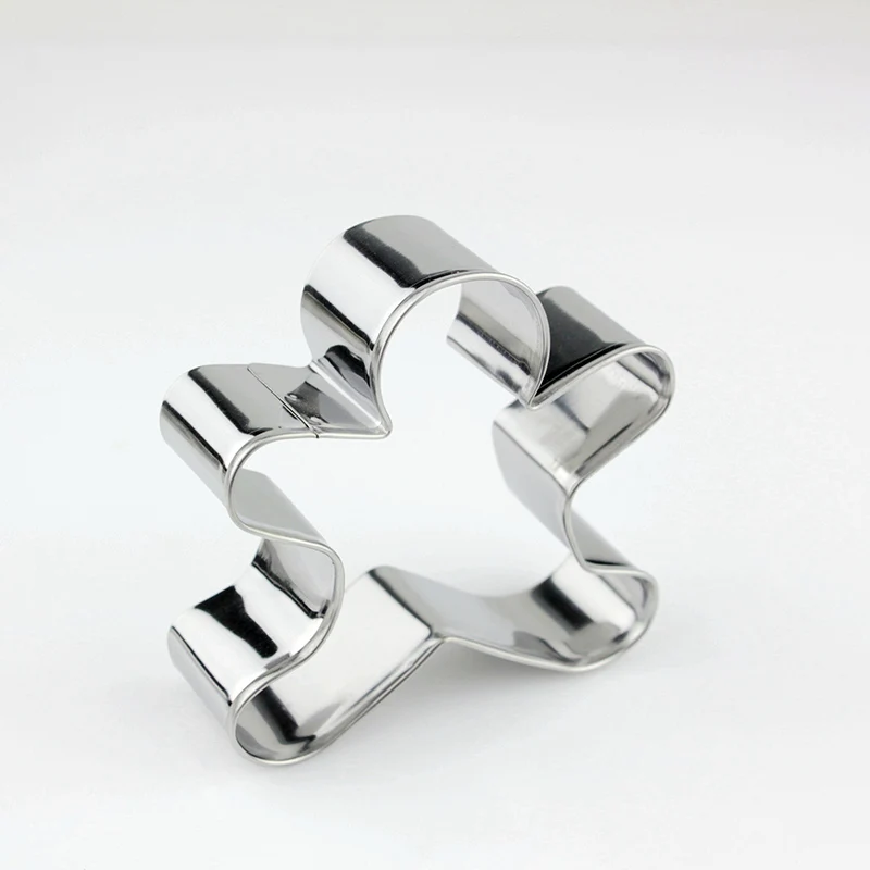 4pcs/Set Stainless Steel Cookies Cutter Gingerbread Man Heart Star Flower Fondant Biscuit Mould Bakery Tools