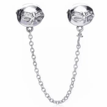 

Authentic 925 Sterling Silver Thread Bead Charm Dainty Bow Safety Chain Beads Fit Bracelet Bangle Diy Jewelry